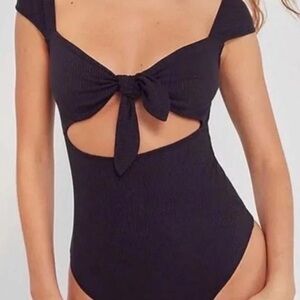 NWT Urban Outfitters Black Bodysuit with Bold Cutout Design